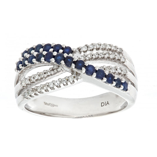 0.15ct Diamond and Sapphire Wrap Ring