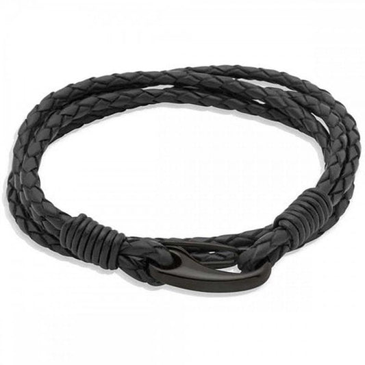 Leather bracelet with clasp