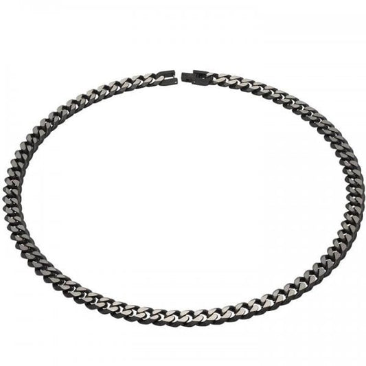 9mm Matt Black Steel Necklace