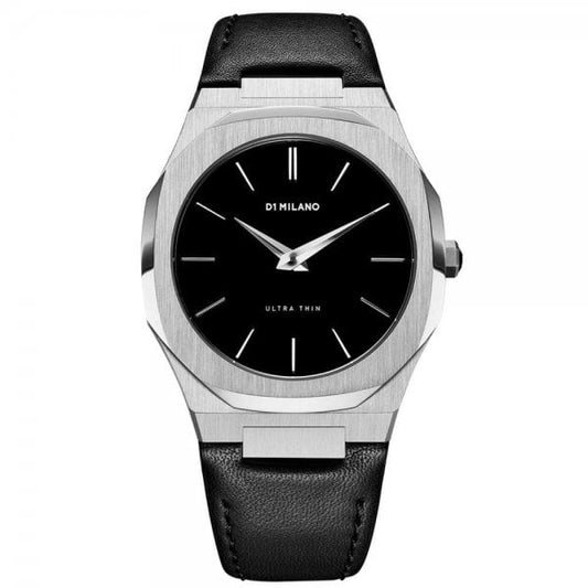SILVER ULTRA THIN LEATHER 40 MM