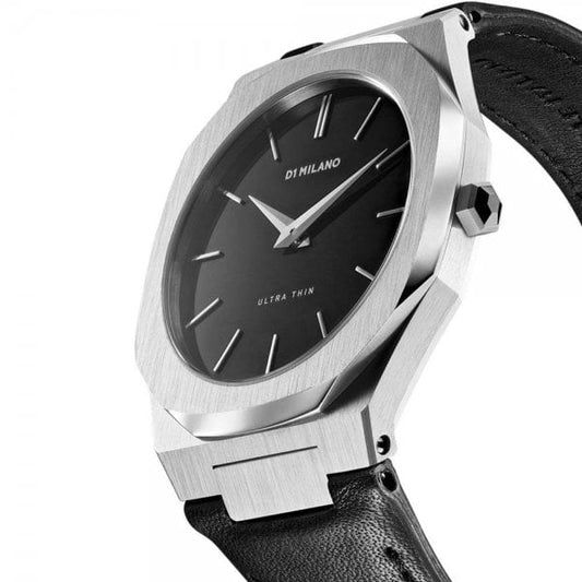 SILVER ULTRA THIN LEATHER 40 MM