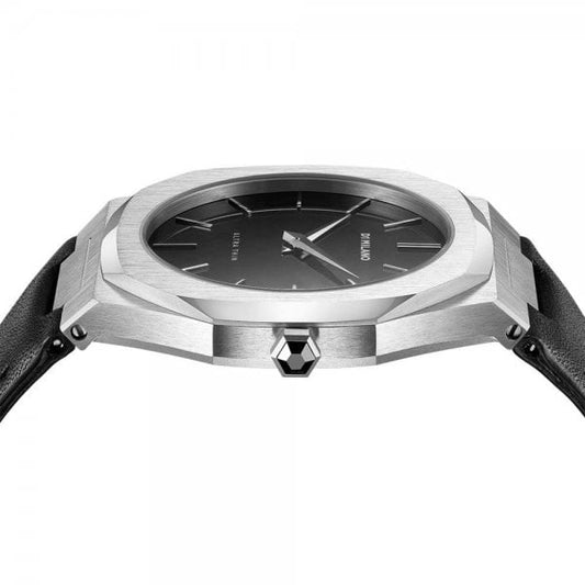 SILVER ULTRA THIN LEATHER 40 MM