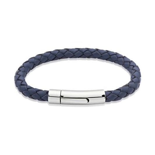 Blue Leather Bracelet 21cm