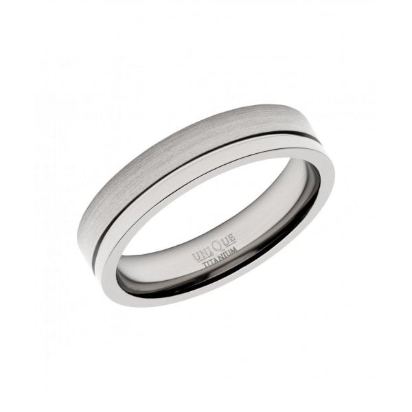 TITANIUM 5MM MEN'S PATTERNED RING