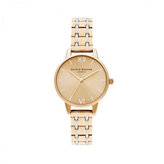 Midi Dial Pale Gold & Silver Watch