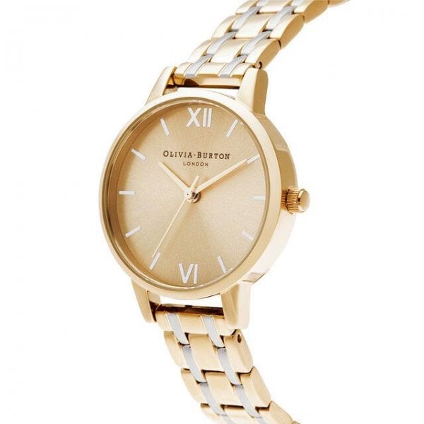 Midi Dial Pale Gold & Silver Watch