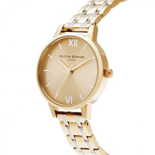 Midi Dial Pale Gold & Silver Watch