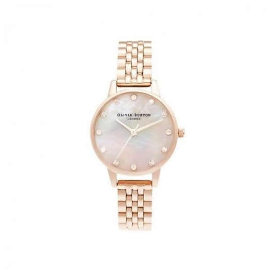 Midi Mother Of Pearl Dial Rose Gold Bracelet Watch