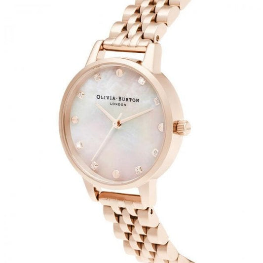 Midi Mother Of Pearl Dial Rose Gold Bracelet Watch