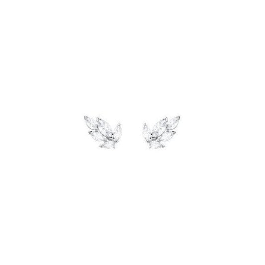 Louison Stud Pierced Earrings White Rhodium Plated
