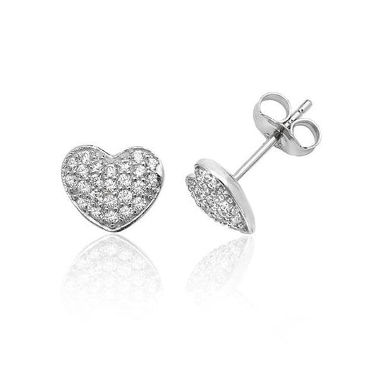 PAVE HEART CZ STUDS