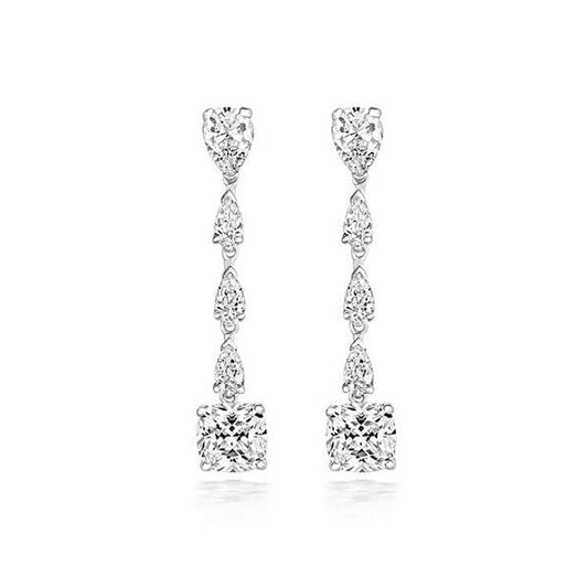 LARGE CUSHION CZ DROP EARRINGS