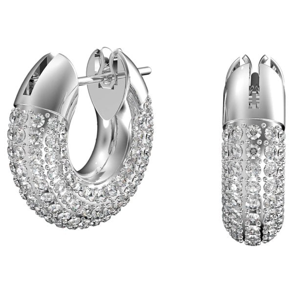 Dextera hoop earrings Pavé, White
