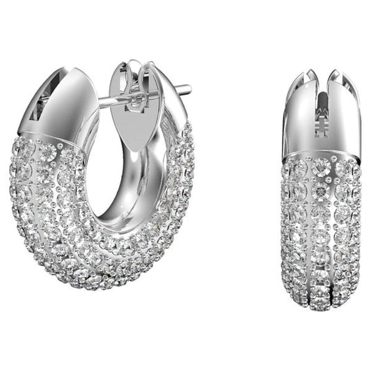 Dextera hoop earrings Pavé, White