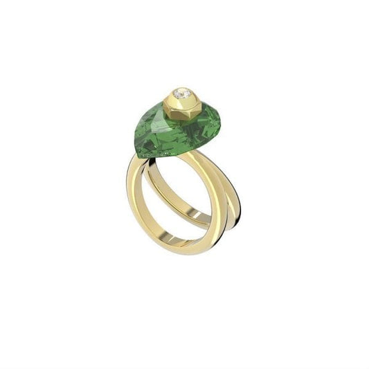 Studiosa ring Pear cut crystal, Green
