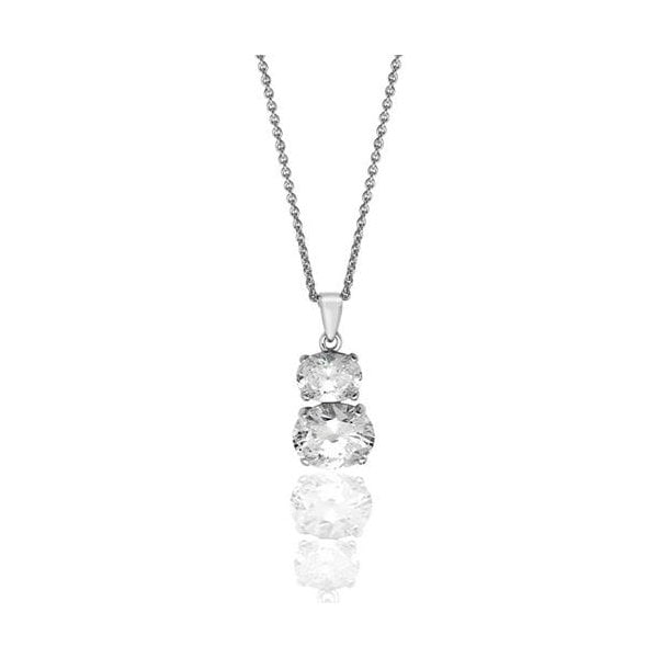OVAL SHAPE CZ PENDANT+CHAIN