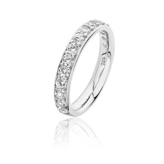 THREAD & GRAIN SET CZ RING - SIZE M