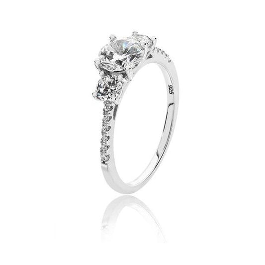 TRIOLOGY & MICRO SET SHLDR CZ RING