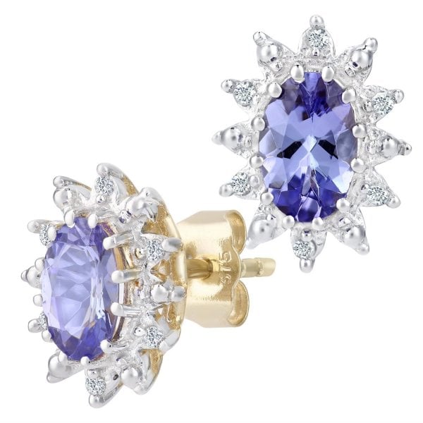 EARRINGS - DIA 0.05CT, TANZANITE