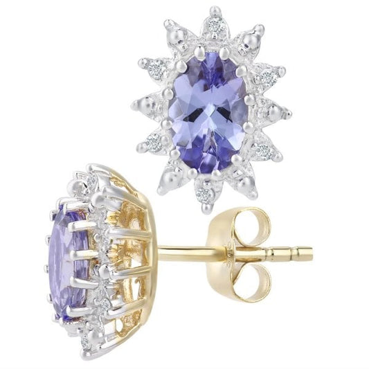 EARRINGS - DIA 0.05CT, TANZANITE