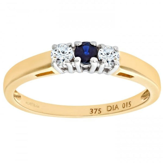 0.15ct Diamond, Sapphire Ring