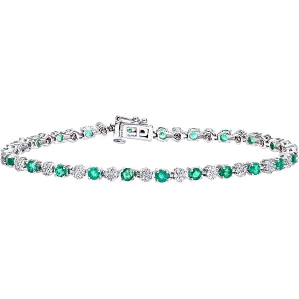 0.65ct Diamond, Emerald Bracelet