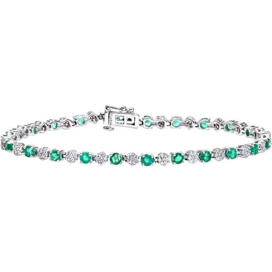 0.65ct Diamond, Emerald Bracelet
