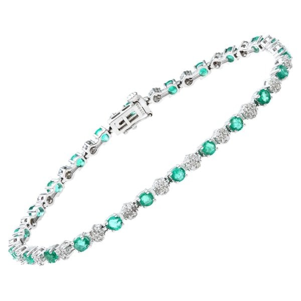 0.65ct Diamond, Emerald Bracelet