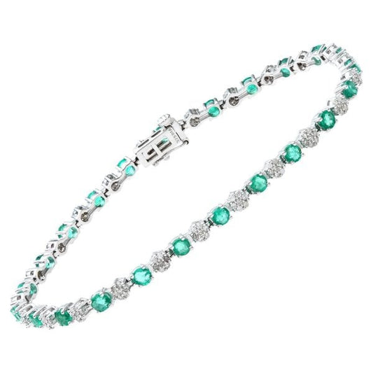0.65ct Diamond, Emerald Bracelet