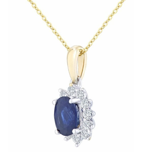 Diamond 0.25ct, Sapphire Pendant