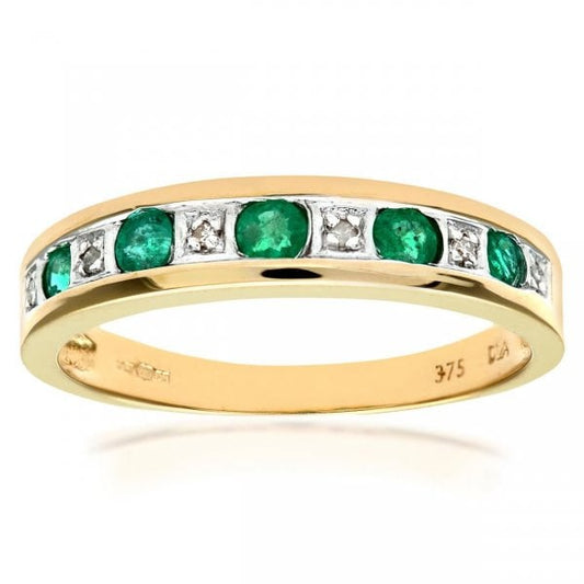 0.02ct Diamond, Emerald Ring