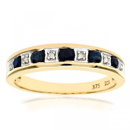 Sapphire, Diamond and Gold Ring