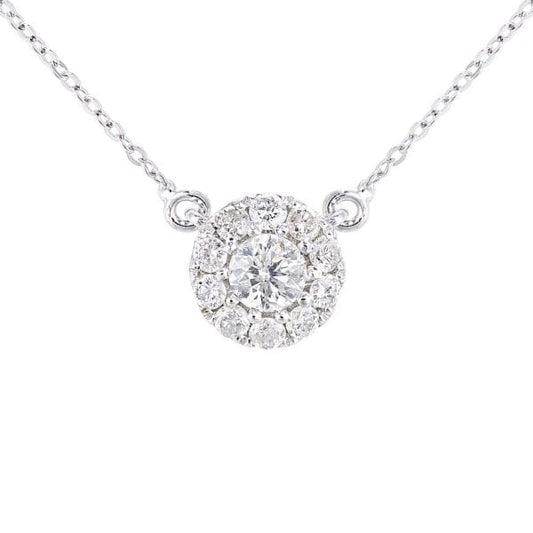 0.28ct Diamond, White Gold Necklace