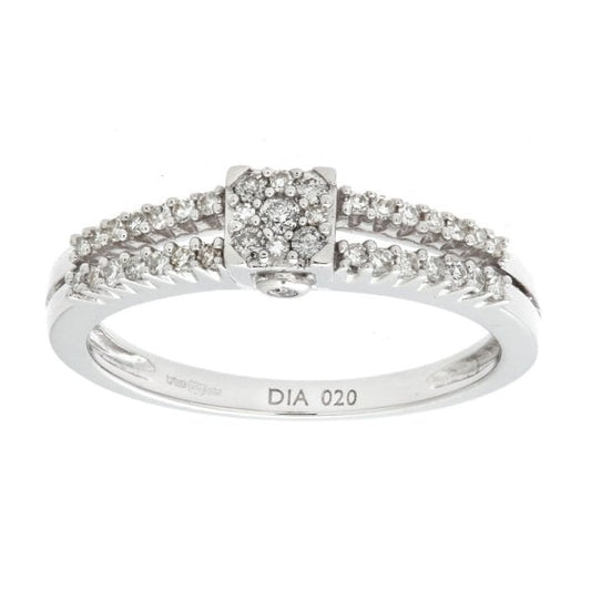0.20ct Diamond & White Gold Ring Size K