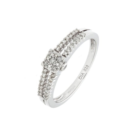0.20ct Diamond & White Gold Ring Size K