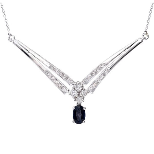 0.24ct Diamond, Sapphire Necklace