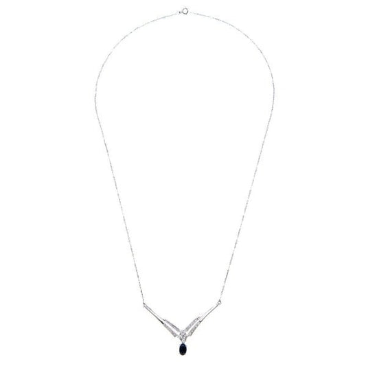 0.24ct Diamond, Sapphire Necklace