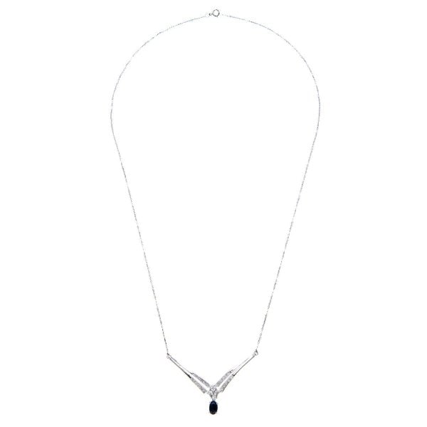 0.24ct Diamond, Sapphire Necklace
