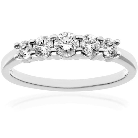 0.50 Diamond, 18k White Gold Ring Size M
