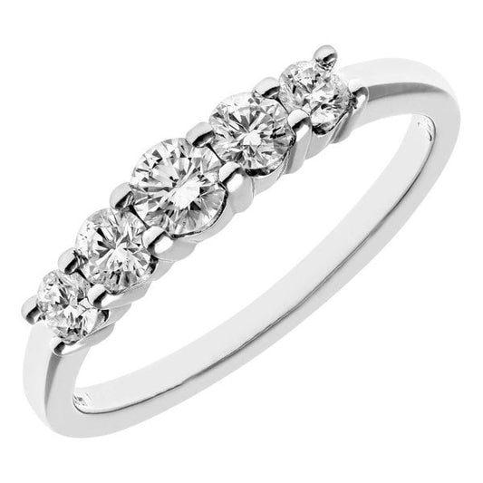 0.50 Diamond, 18k White Gold Ring Size L