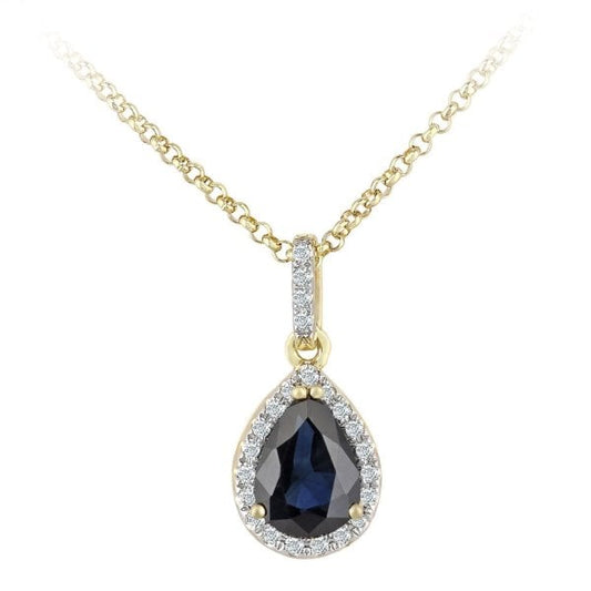 0.07ct Diamond, Sapphire Pendant