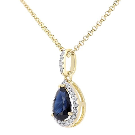 0.07ct Diamond, Sapphire Pendant