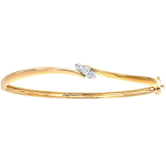 APPRO Yellow Gold and 0.25CT Diamond Bracelet