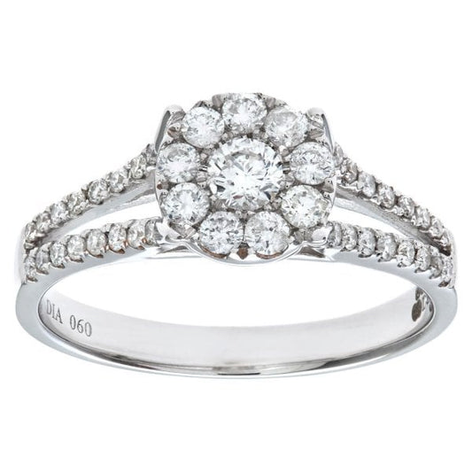 18ct White Gold and Diamond Ring SIZE N