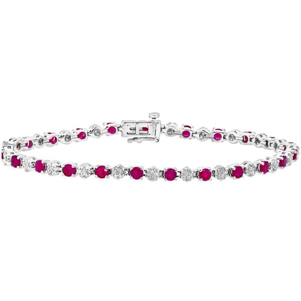 0.65ct Diamond, Ruby Bracelet