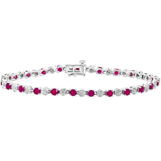 0.65ct Diamond, Ruby Bracelet