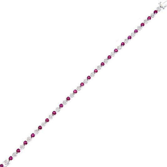 0.65ct Diamond, Ruby Bracelet