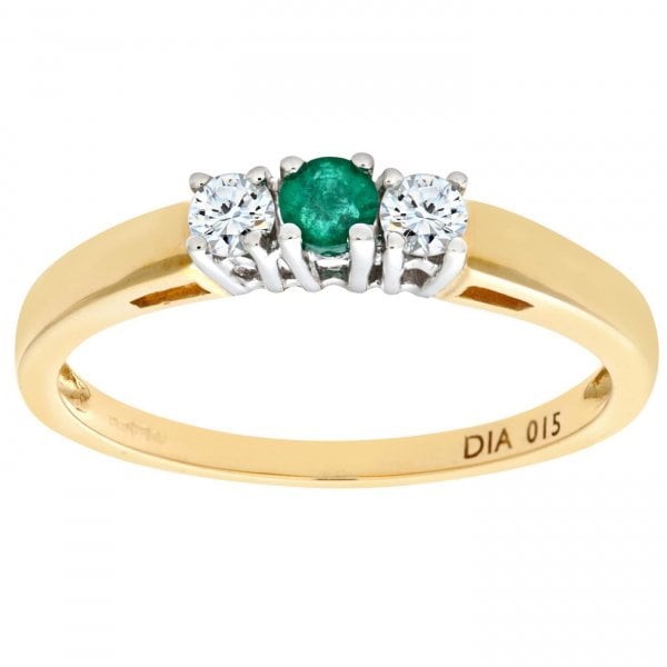 0.15ct Diamond, Emerald Ring