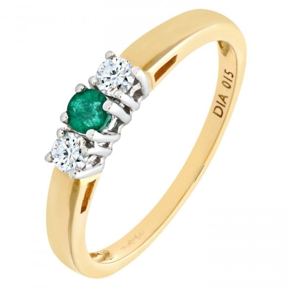 0.15ct Diamond, Emerald Ring