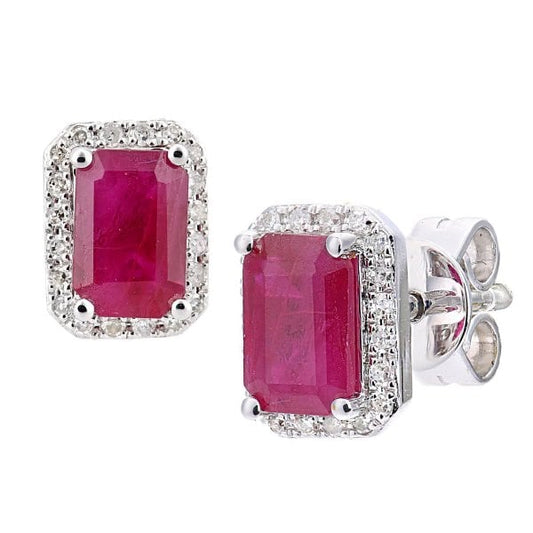 0.10ct, Ruby, 18ct White Gold Earrings